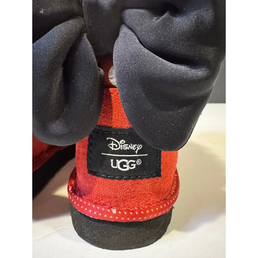 UGG Disney Minnie Mouse Red Boots White Polka Dots Size 11c